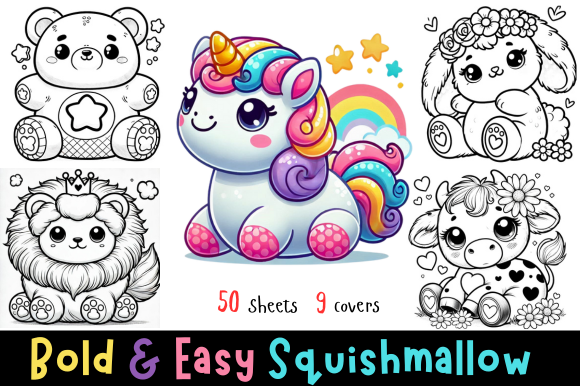Bold & Easy Squishmallow Coloring Fun