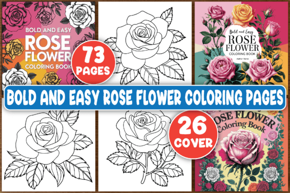 Bold and Easy Rose Flower Coloring Pages
