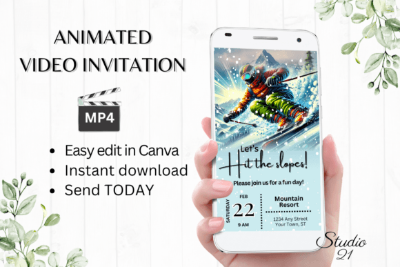 Digiatal Ski Trip Invitation