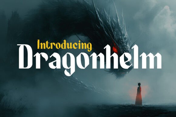Preview specimen of Dragonhelm blackletter font