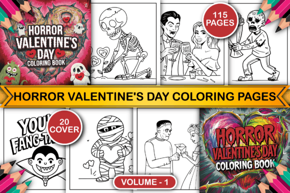 Horror Valentine Day Coloring Pages
