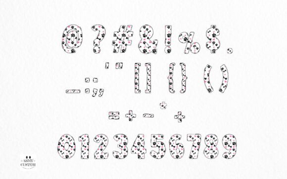 Love Valentine's Dog Paw Font PNG with transparent background - Preview 3