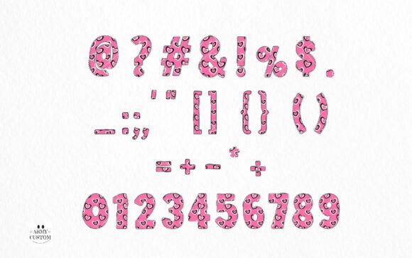 Love Valentine's Layer Heart Font PNG with transparent background - Preview 3
