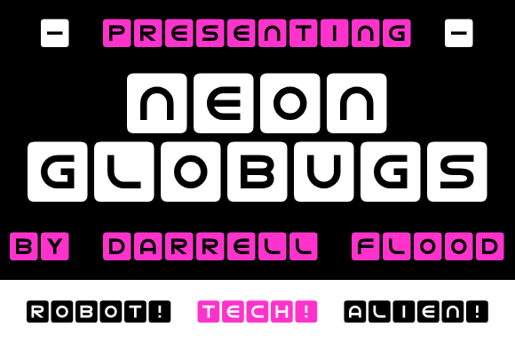 Neon Globugs Font PNG with transparent background - Preview 1