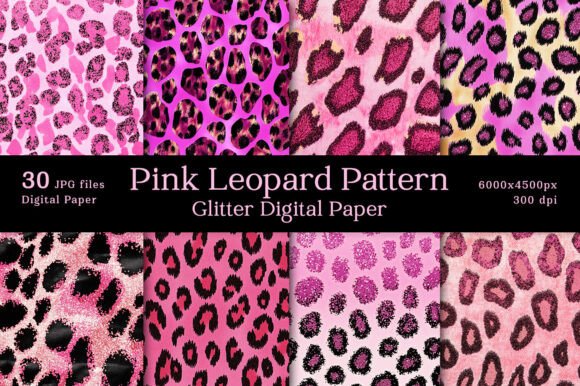 Pink Glitter Leopard Pattern Background Graphic by lemonmoon · Creative ...