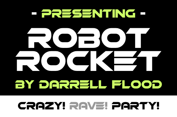 Robot Rocket Font PNG with transparent background - Preview 1