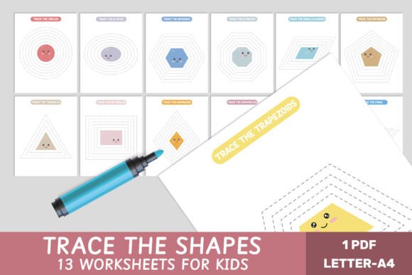 Shapes Tracing Worksheets for Kids