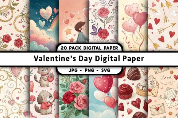 Valentine's Day Digital Paper