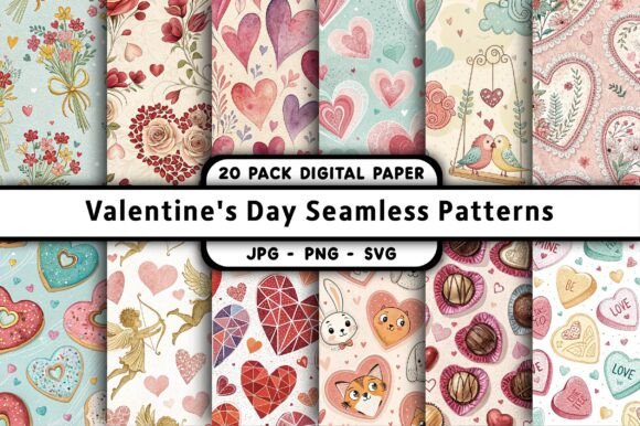 Valentine's Day Seamless Patterns