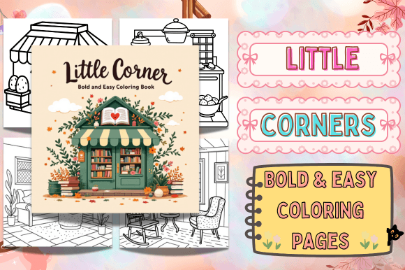 Bold Easy Little Corner Coloring Pages Graphic Coloring Pages & Books Adults By Print Zone
