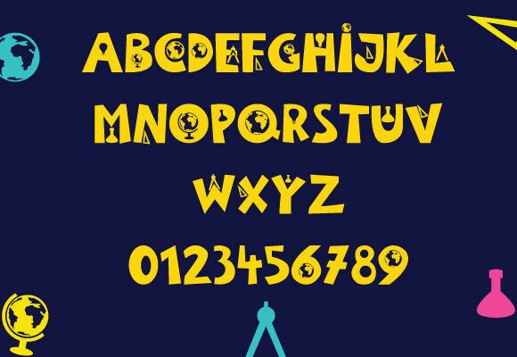 Children School Font PNG with transparent background - Preview 1