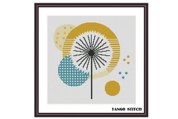 Dandelion Minimalistic Cross Stitch Art