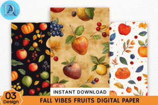 Fall Vibes Fruits Digital Paper Graphic by Digital_Art12 · Creative Fabrica