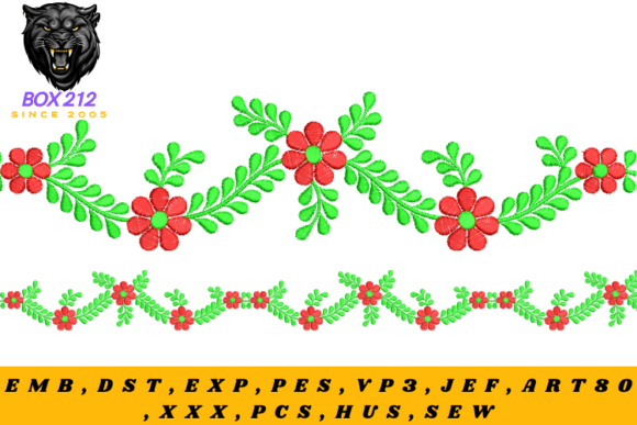 Floral Borders Embroidery Design