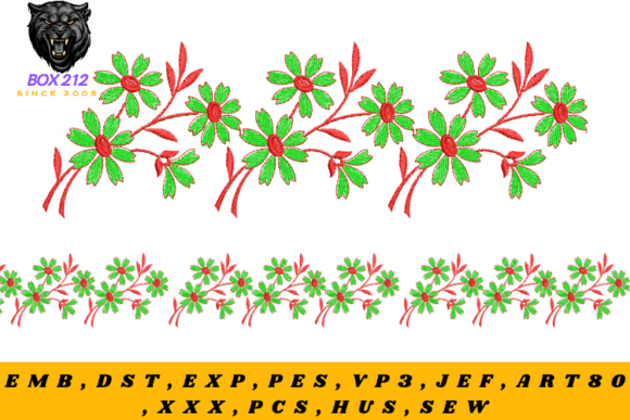 Floral Borders Embroidery Design