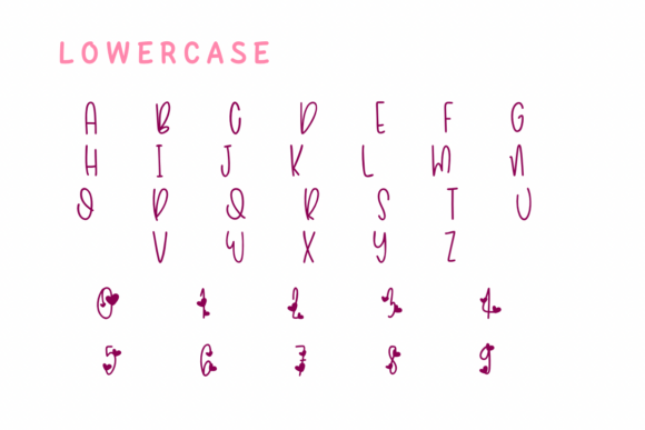 Hearts Love Font PNG with transparent background - Preview 2