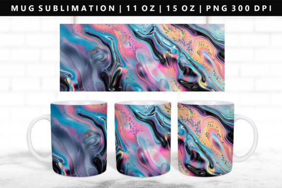 Iridescent Mug Sublimation PNG Graphic Illustrations By StasyLionet