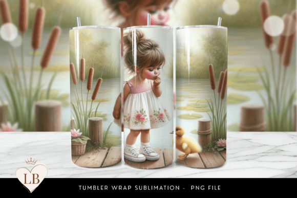 Little Girl with Duckling Tumbler Wrap
