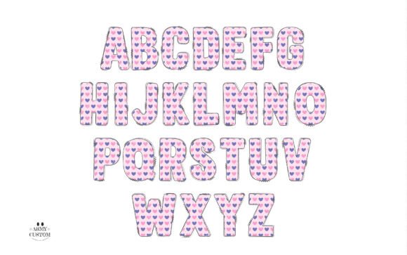 Love Valentine's Hearts Font PNG with transparent background - Preview 2