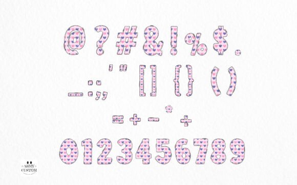 Love Valentine's Hearts Font PNG with transparent background - Preview 3