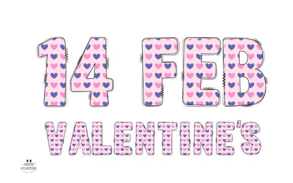 Love Valentine's Hearts Font PNG with transparent background - Preview 4