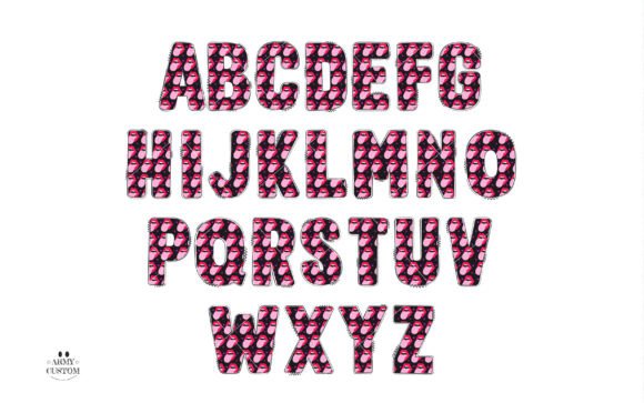 Love Valentine's Lips Font PNG with transparent background - Preview 2
