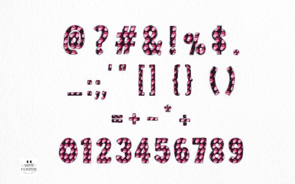 Love Valentine's Lips Font PNG with transparent background - Preview 3