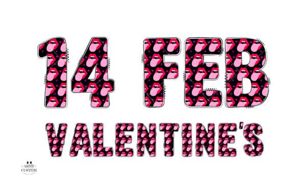 Love Valentine's Lips Font PNG with transparent background - Preview 4