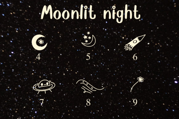 Moonlit Night Font PNG with transparent background - Preview 3