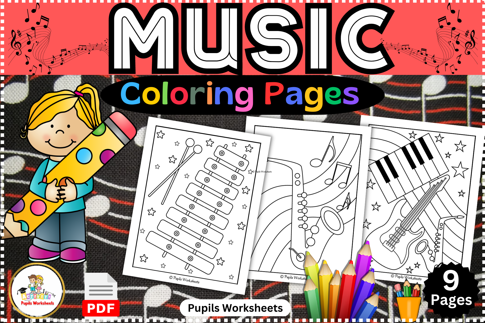 Music Instruments Coloring Pages
