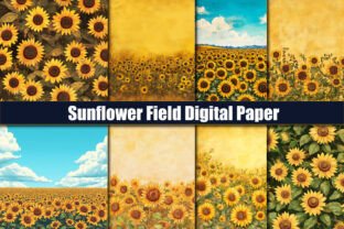 Sunflower Field Digital Papers Graphic by protabsorkar11 · Creative Fabrica