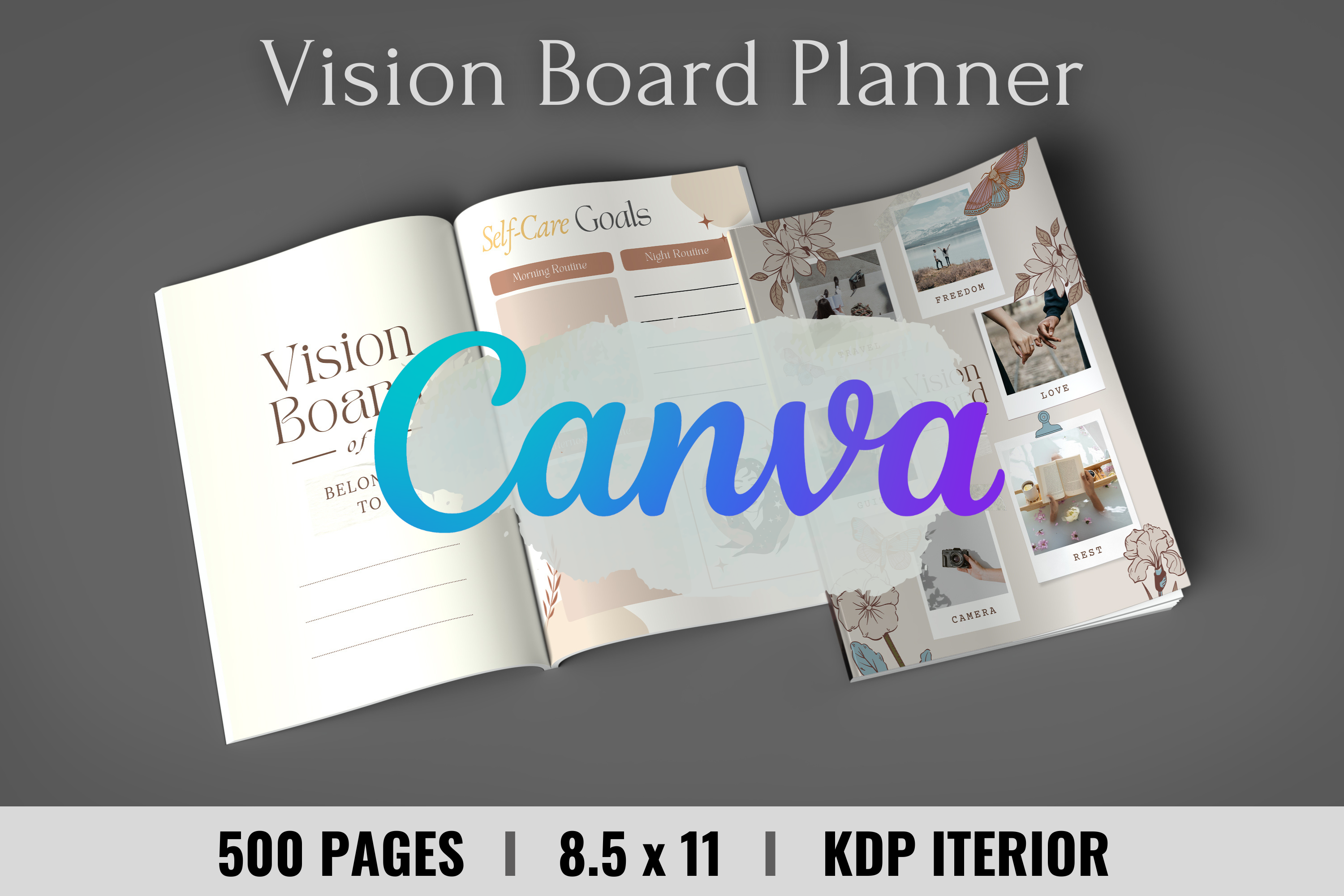 Vision Board Planner | KDP Interior Graphic by KDPISH · Creative Fabrica