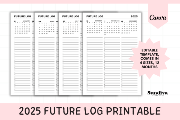 2025 Log 2025 Future Log Calendar Template Graphic by Sundiva Design · Creative ...