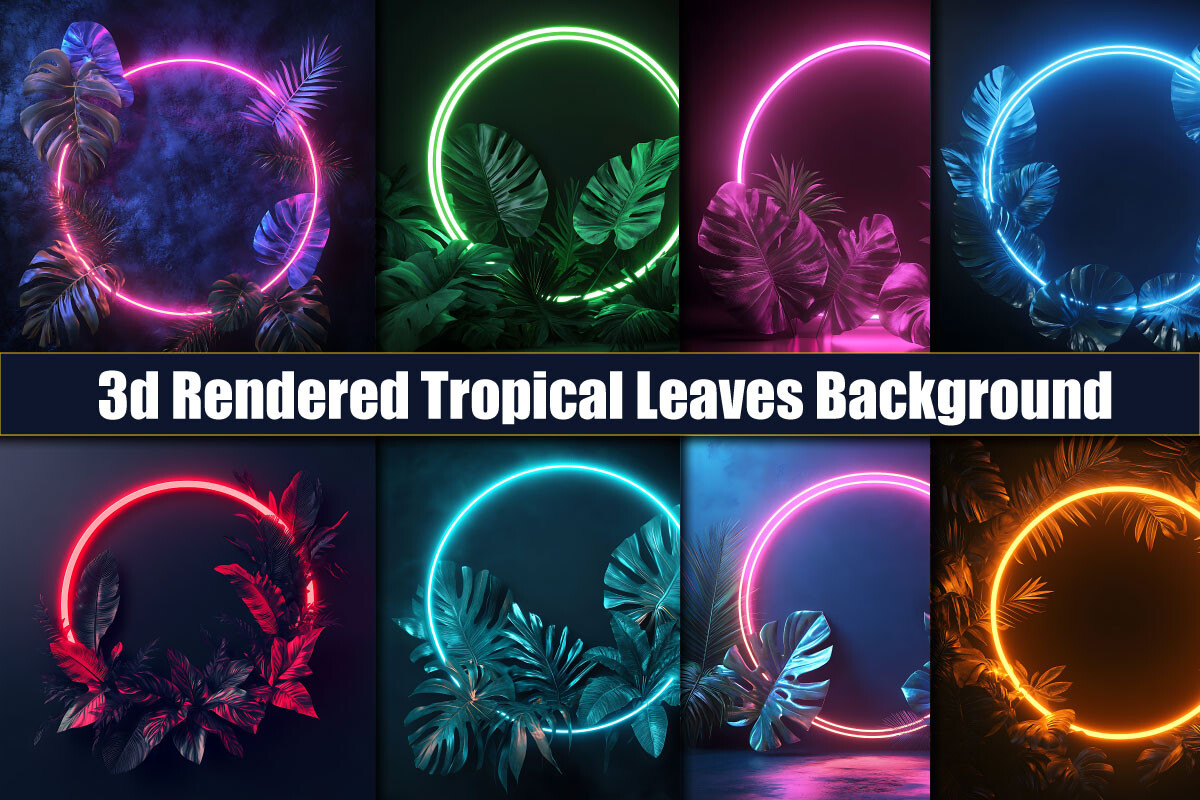 3d Rendered Tropical Leaves Backgrounds Graphic by protabsorkar11 ...
