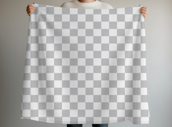 Blanket Fleece Throw PNG Mockup