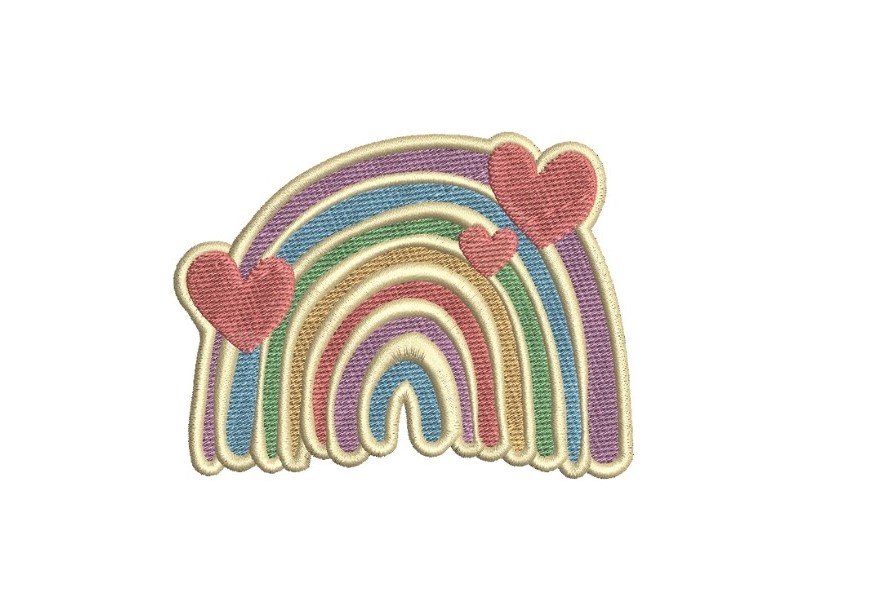 Boho Rainbow with Fluttering Hearts
