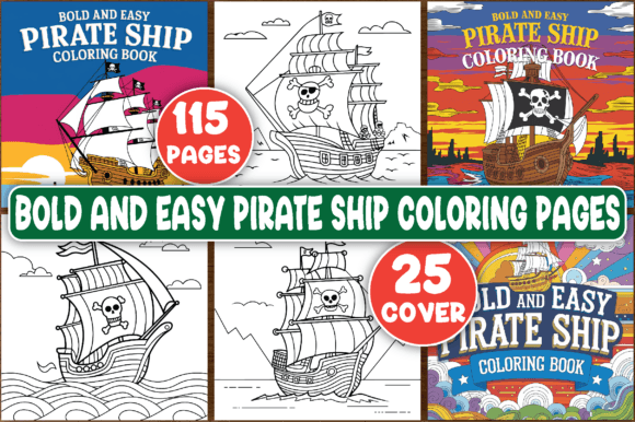 Bold and Easy Pirate Ship Coloring Pages