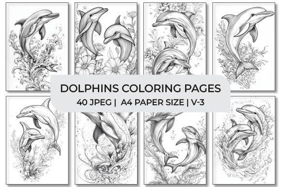 Dolphins Coloring Pages Graphic Coloring Pages & Books By Sumon Chandra