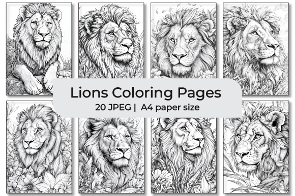 Lions Coloring Pages Graphic by Sumon Chandra · Creative Fabrica
