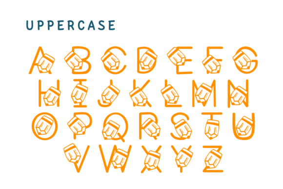 Pencil School Font PNG with transparent background - Preview 1