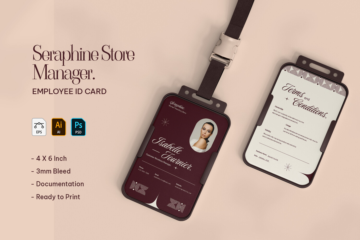 Seraphine Manager Store - ID Card Graphic by Vunira.Template · Creative ...