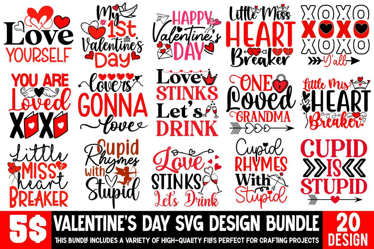 Valentine's Day SVG Bundle Graphic by Lima Creative · Creative Fabrica