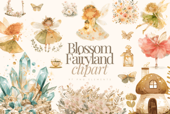 Watercolor Fairy Clipart Bundle Graphic Illustrations By Andreea Eremia Design