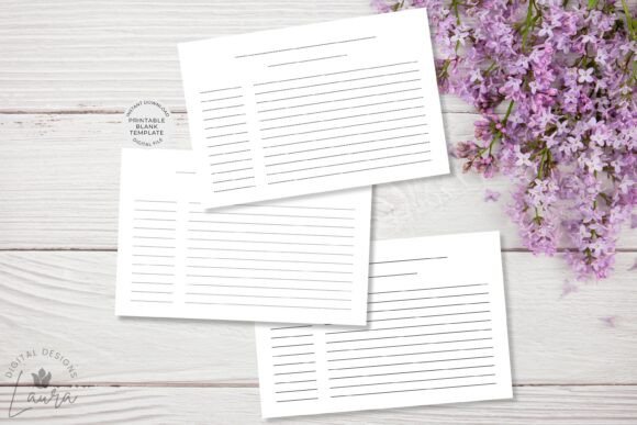 Blank Recipe Card Template 4x6 Digital