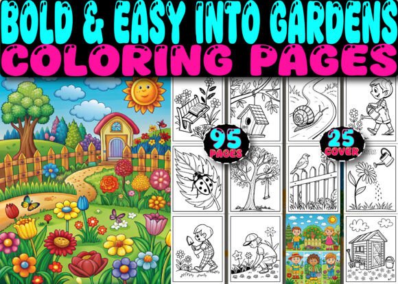 Bold & Easy into Gardens Coloring Pages