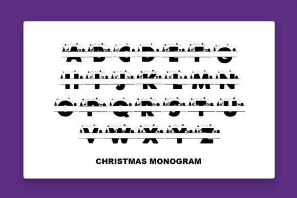 Christmas Monograms Font PNG with transparent background - Preview 4