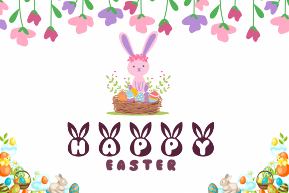 Easter Egg Bunny Font - Preview 5
