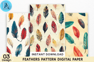 Feathers Digital Paper Graphic by Digital_Art12 · Creative Fabrica