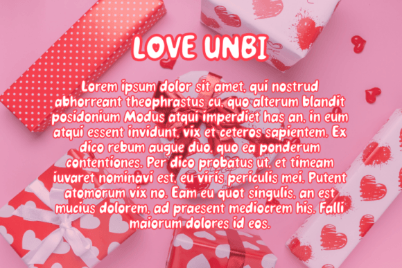 Love Unbi Font PNG with transparent background - Preview 2