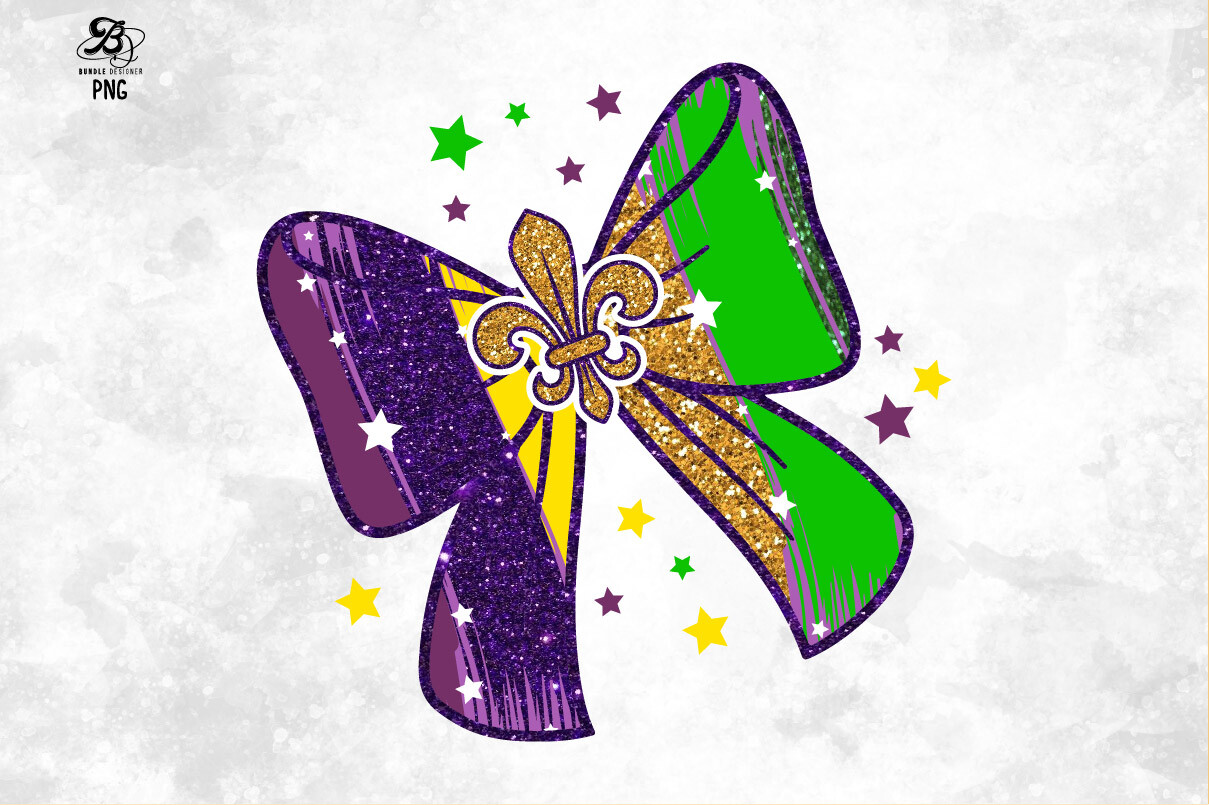 Mardi Gras Coquette Bow PNG Sublimation Graphic by BundleDesigner ...
